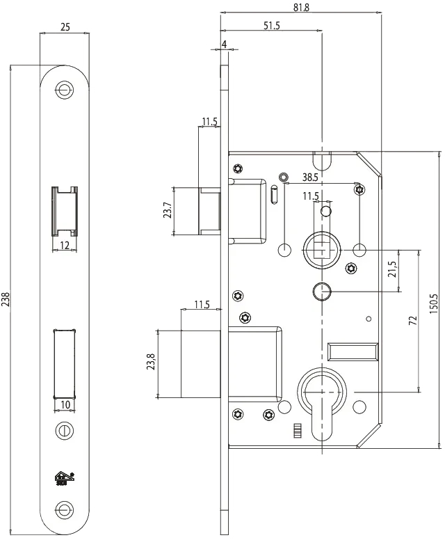 Technische tekening van een LOQS product